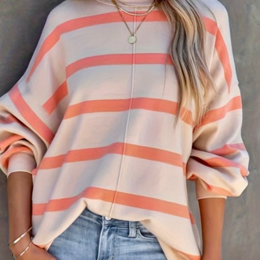Stripped pink light sweatshirt